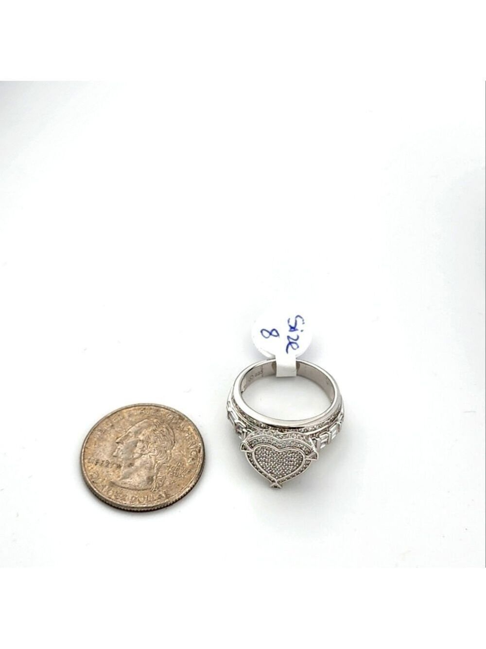 Sterling Silver 925 Heart Design CZ Ring – Brand New - Picture 7 of 15
